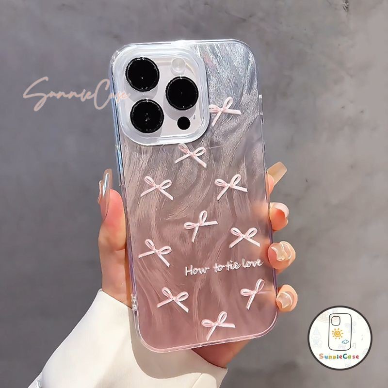 สีชมพู โค้งคำนับ สำหรับ เคส OPPO A78 A58 A38 A15 A60 A17 A16K A9 A57 A76 A1K A98 A3s A31 Reno 10 5 11 6 8Tเปลือกอ่อน เคส