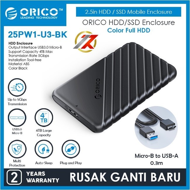 ORICO 25PW1-U3 2.5 นิ้ว USB3.0 กล่องใส่ฮาร์ดไดรฟ์ Micro-B 2.5 นิ้ว