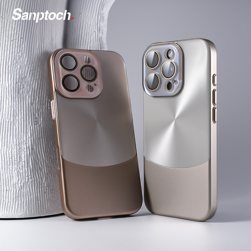 Sanptoch CD Texture Shiningเคสโทรศัพท์สําหรับiPhone 16 / 15 / 14 / 13 Pro Max Slim Matte Anti-ลายนิ้วมือสําหรับiPhone 16 15 14 Plus Hight Hard PCกลับปลอกพร้อมเลนส์แก้วPro