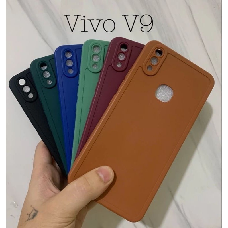 SoftCase Casing Vivo V9 / Y85 / 1727 Silicone Macaron Pro กล้องยางเต็ม
