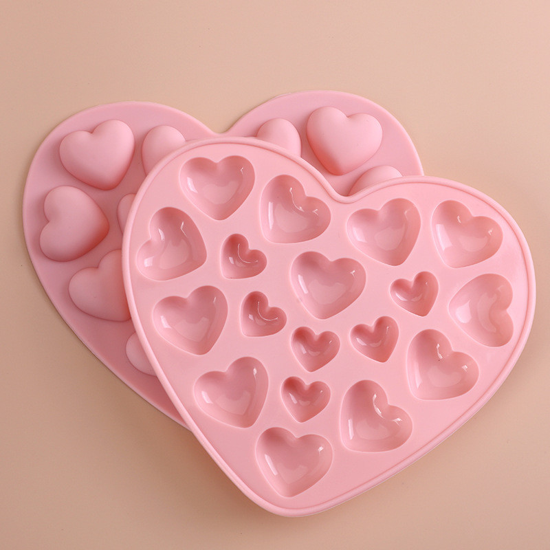 แม่พิมพ์ซิลิโคนหัวใจขนาดใหญ่และขนาดเล็กเหมาะสําหรับการทํา กัมมี่ผลไม้สําหรับเด็กและเครื่องมืออบช็อคโกแลต