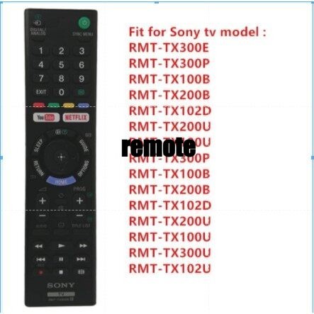 Sony RMT-TX300E Netflix Bravia สมาร์ททีวี 4K HDR Ultra HD Android รีโมทคอนโทรลสําหรับ RMT-TX300P RMT