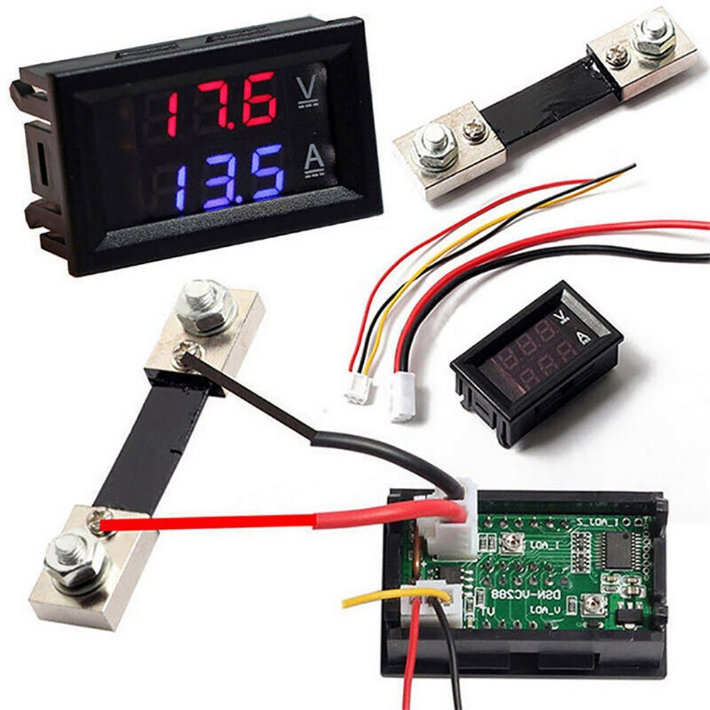 10/50/100a โวลต์มิเตอร์แอมป์มิเตอร์ LED Dual Digital Volt Amp Meter Test Tester Gauge ผลิตภัณฑ์คุณภาพสูง
