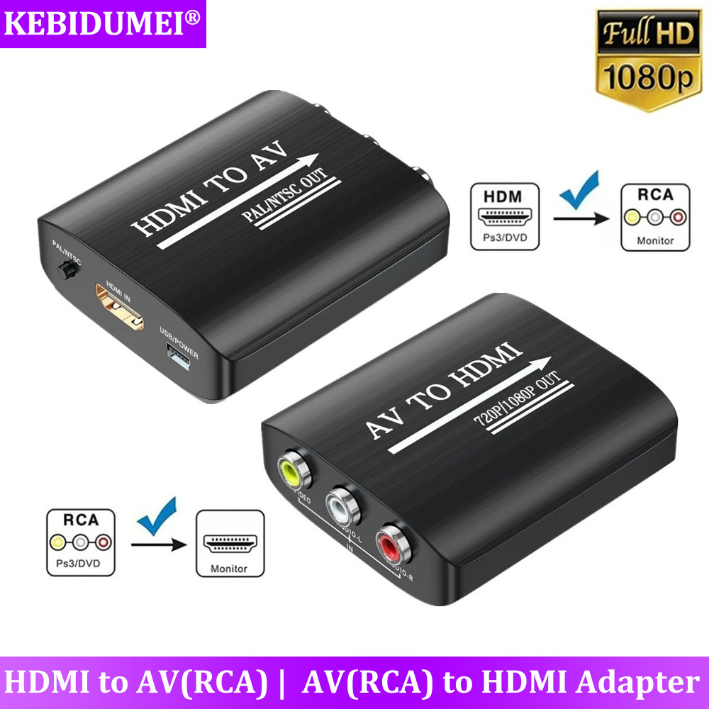 Hd 1080P AV เป็น HDMI Adpater RCA เป็น HDMI เข้ากันได้กับตัวแปลงคอมโพสิต HDMI เป็น AV อะแดปเตอร์ RCA