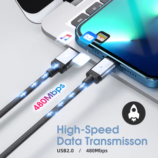 65w สายชาร์จแม่เหล็ก 1M 2M สาย USB C สายชาร์จข้อมูลอย่างรวดเร็ว