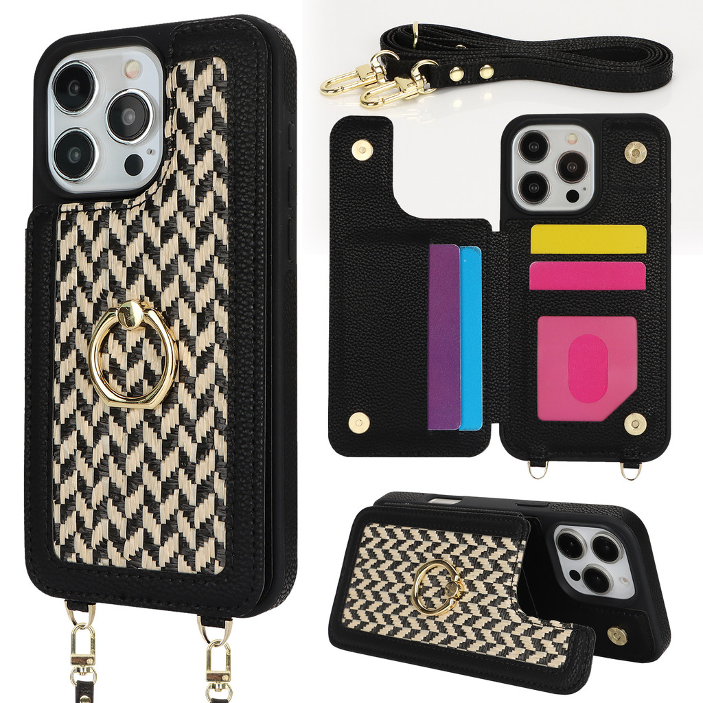 เคสโทรศัพท์ เคส การ์ดสําหรับ iPhone 16 17 Pro Max พร้อมสายคล้อง Lanyard เปลือกโทรศัพท์มือถือพร้อมผู้ถือบัตรปลอกสําหรับ iPhone 16 pro max 15 Pro Max 17 Air 13 12 11 ProMax X XR XS 14 15 16 Plus ฝาครอบหนัง