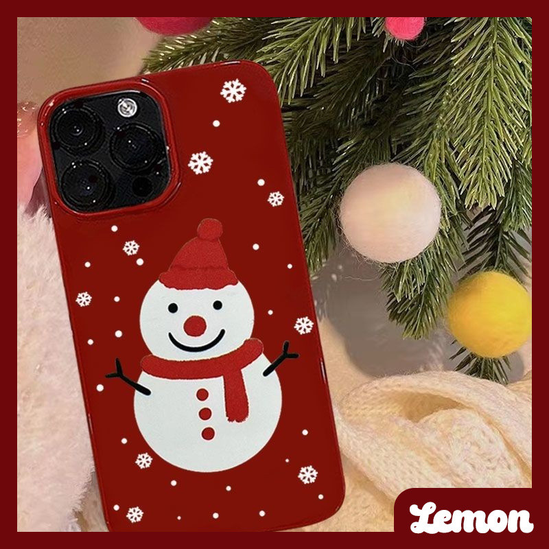 สีแดงขี่hood Snowmanคริสต์มาสเคสโทรศัพท์นุ่มสําหรับIphoneกรณี16Promax 15 15promax 14promax 13pro 13promax 11 12promax XR 7plus