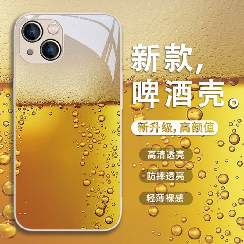 Beer Bubble iPhone Case เหมาะสําหรับ iPhone 16promax 15 แก้ว 14plus 13 12mini Fresh 11promax 6 7 8pl
