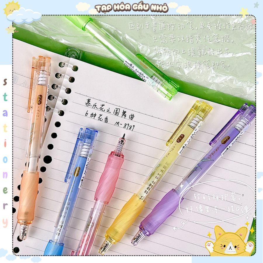 Mura M-8989 Flower Dream Song Aromatherapy Cool Grass Flower ปากกาเจล 0.5 มม. หมึกสีดํา - taphoagaun