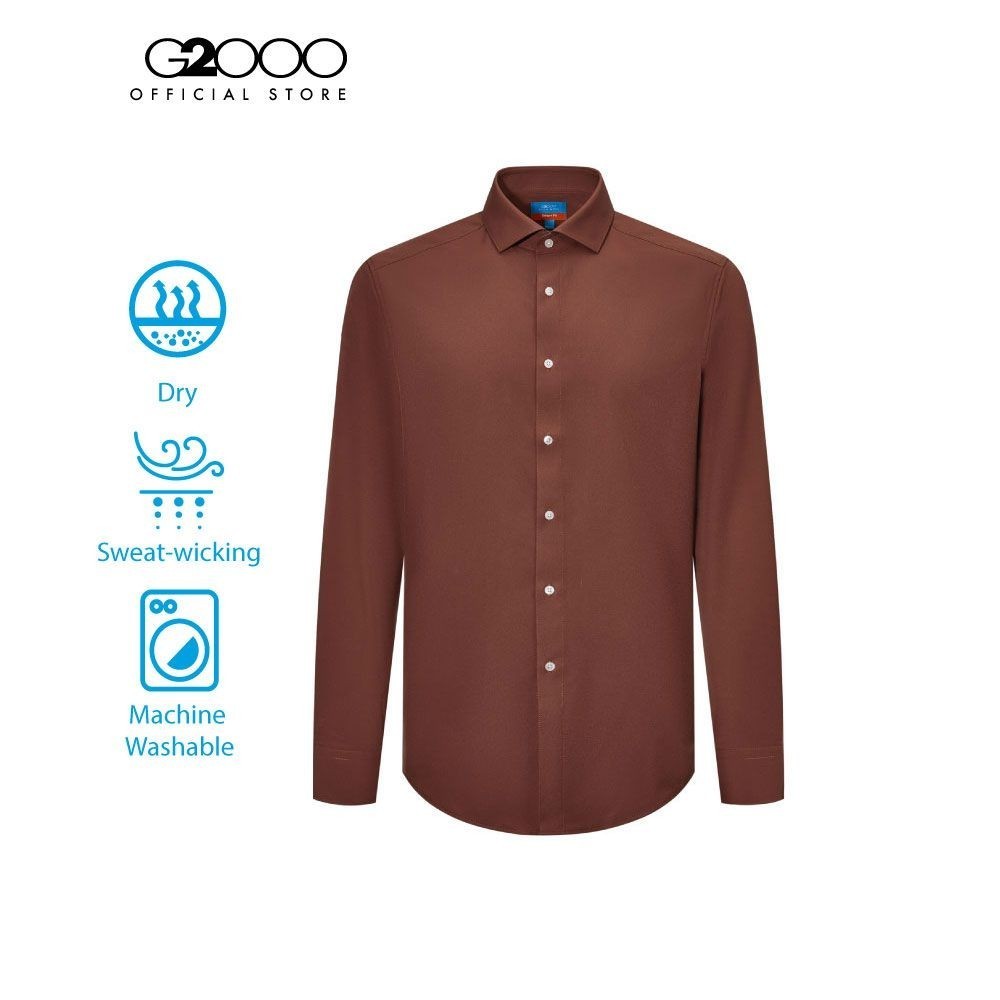 G2000 เสื้อเชิ้ตแขนยาวแบบทางการสำหรับผู้ชาย ทรง Smart Fit รุ่น 2612256218 BROWN
