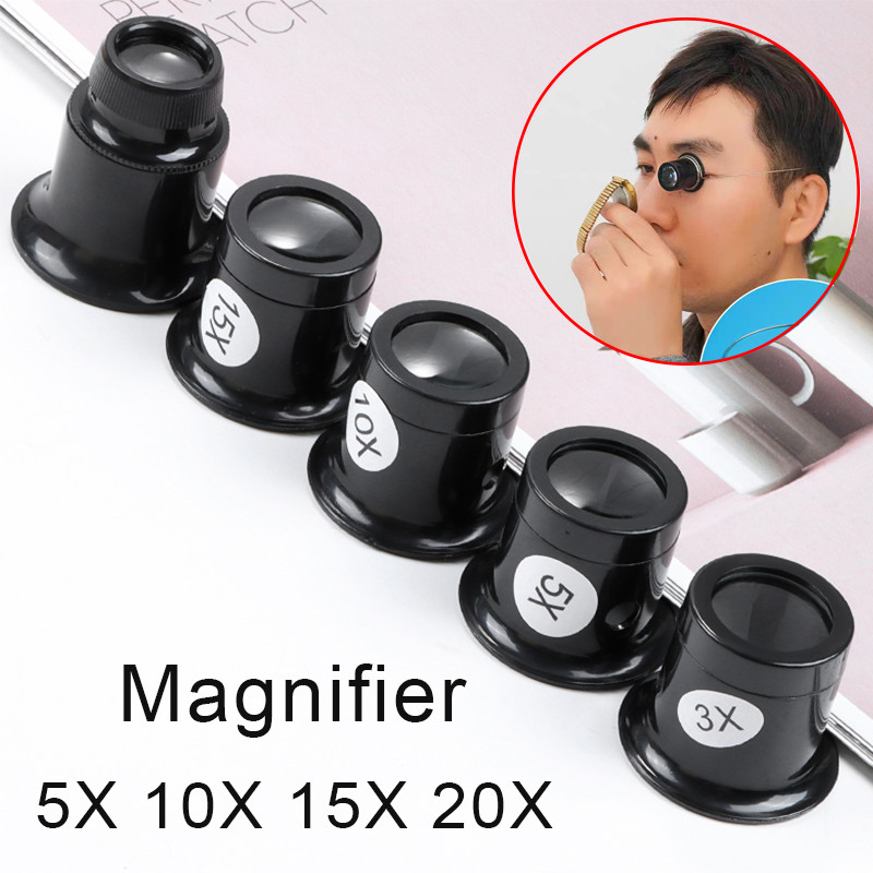 Watchmaker แว่นขยายนาฬิกาซ่อมนาฬิกา Loupe เครื่องมือ 3X 5X 10X 15X 20X Monocular Eye Loupe แว่นขยายเครื่องประดับแว่นขยายแว่นขยายเลนส์ Monocle
