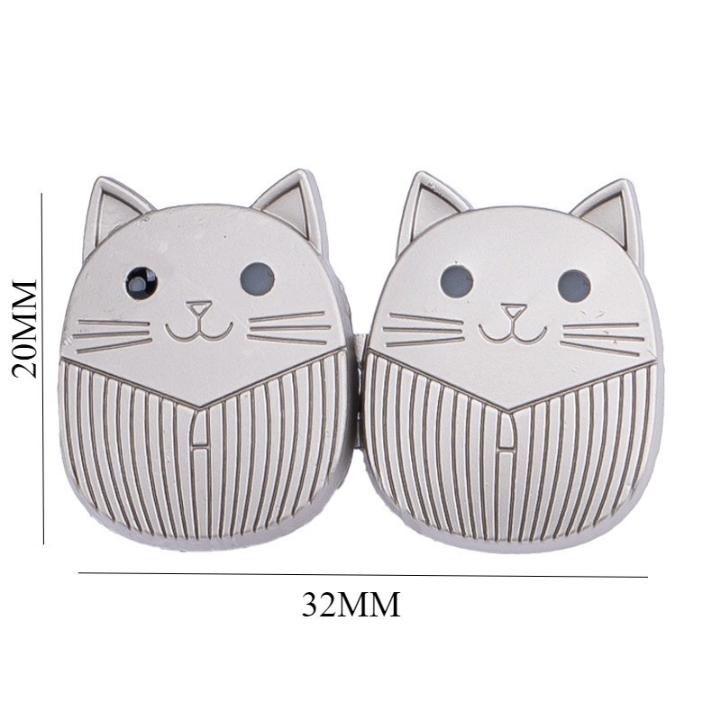 1ชิ้น/2ชิ้น โลหะหัวสัตว์เอวหัวเข็มขัด ไม่มีเล็บ ไร้ร่องรอย แบนเอวหัวเข็มขัดกางเกงยีนส์เอวปรับเอวเล็กสิ่งประดิษฐ์ที่ถอดออกได้ - รูปที่ 7