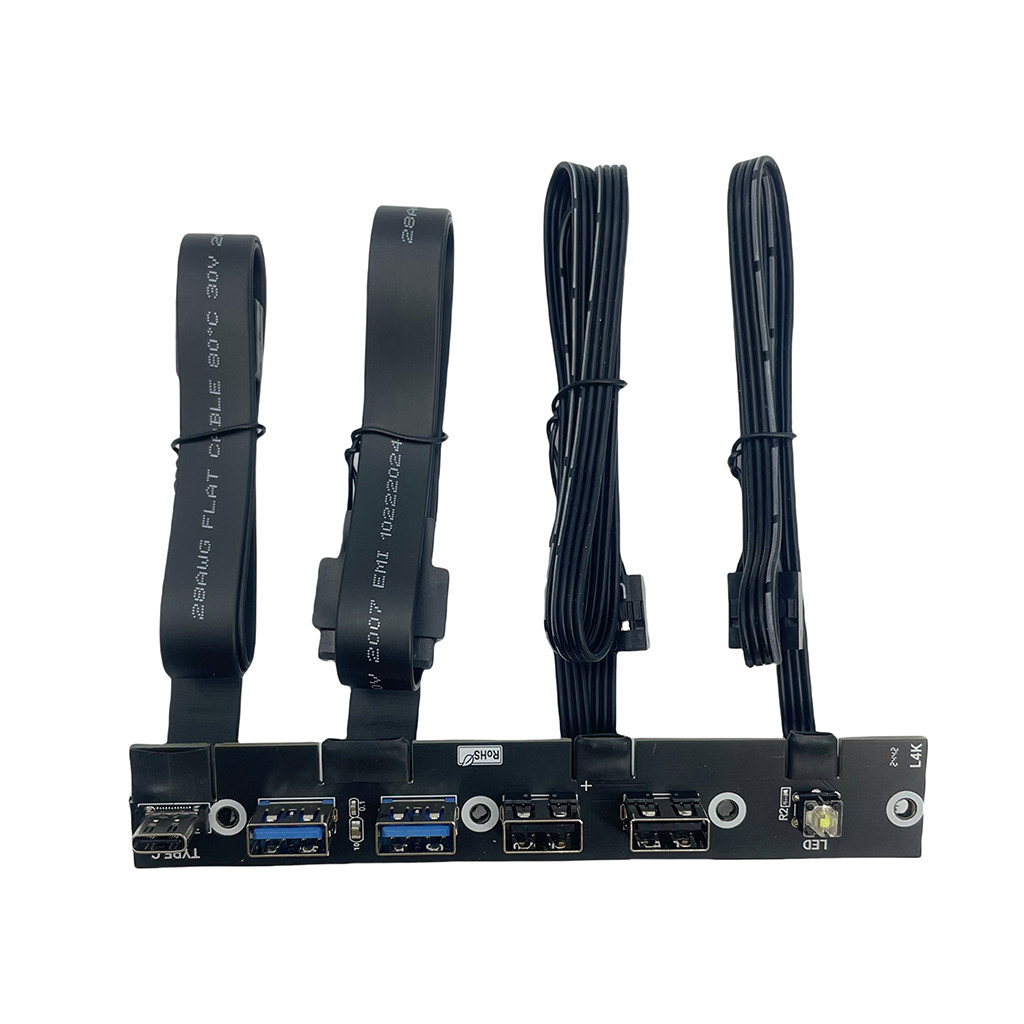 Jmt USB 3.0 แผงด้านหน้า Hub IO แผง USB3.0 + USB2.0 + Type-C 20G + สวิทช์ LED สําหรับ PC กรณีคอมพิวเต