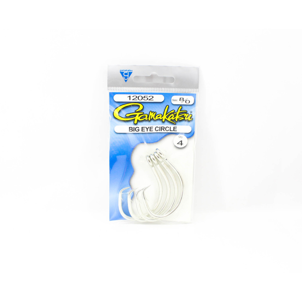 Gamakatsu 12052 Circle Hook Big Eye Tin ขนาด 8/0 แพ็คละ 4 (1955)