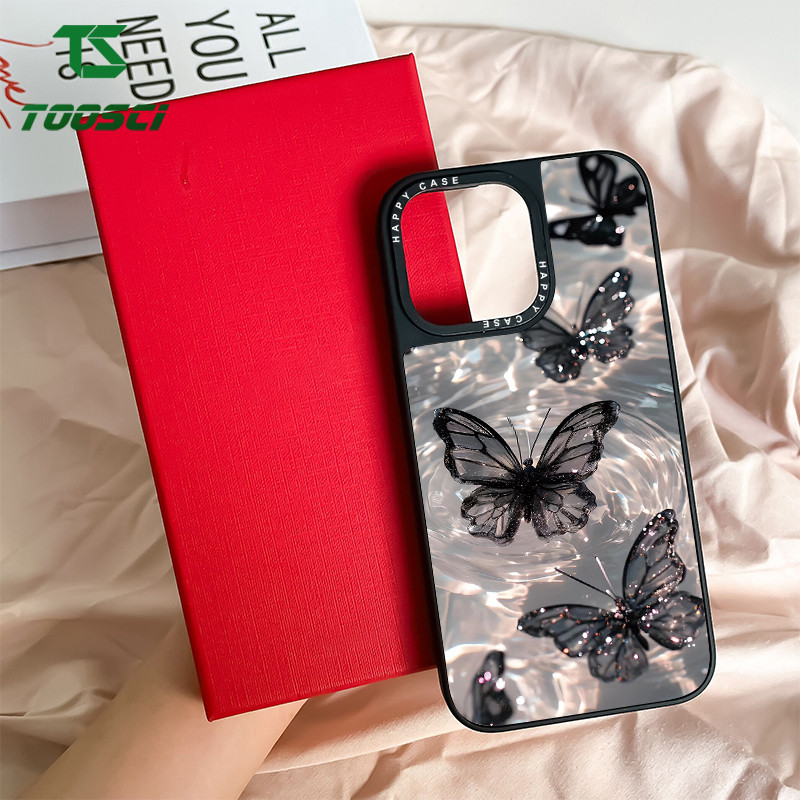 TOOSCI อินเทรนด์ผีเสื้อ Ripple Luster กระจกเคสโทรศัพท์สําหรับ Realme 8 Pro 9i 10 Realme C11 C20A C21