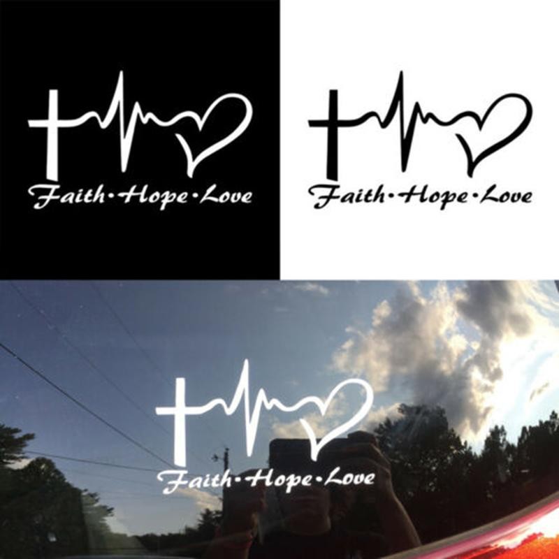 WOW Faith Hope Love สติกเกอร์รถการ์ตูนพระเยซูคริสเตียน Religiou Bible Symbol TH