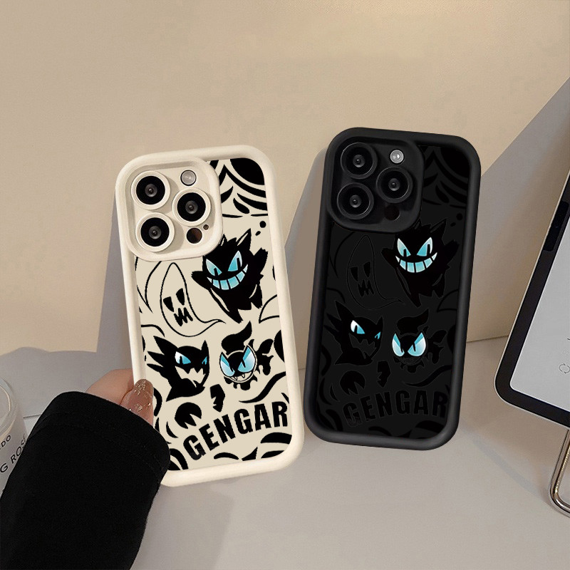 กรณีโทรศัพท์มือถือกันกระแทกนุ่มแฟชั่น for iPhone11 12 13 14 15 16Pro Max XR XS X 7/8Pปีศาจสีดำเล็กๆน้อยๆ