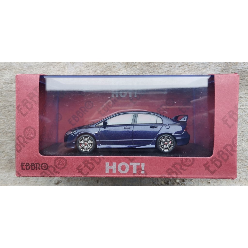 Ebbro 1/43 honda civic Type R FD2 สีม่วง, พื้นผิวแลคเกอร์สวย, รูปถ่ายจริงจริงไม่สัมผัส, แพ็คเกจเดิมก