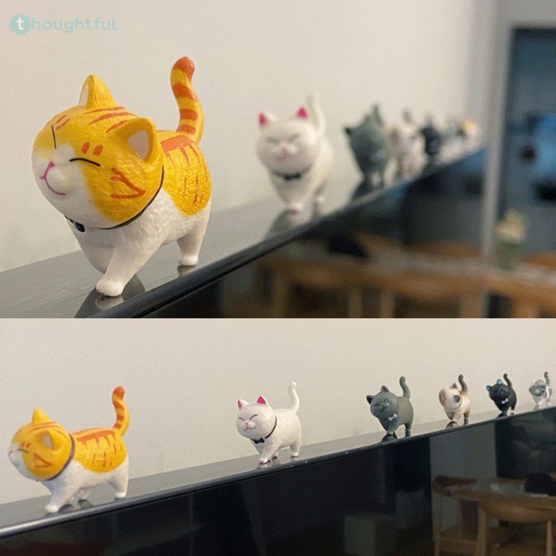 Cute Mini Pvc Japanese Bell Cat Doll Figures Toy Creative Individuality Handicraft Ornaments Dashboard Balcony Decoration TH