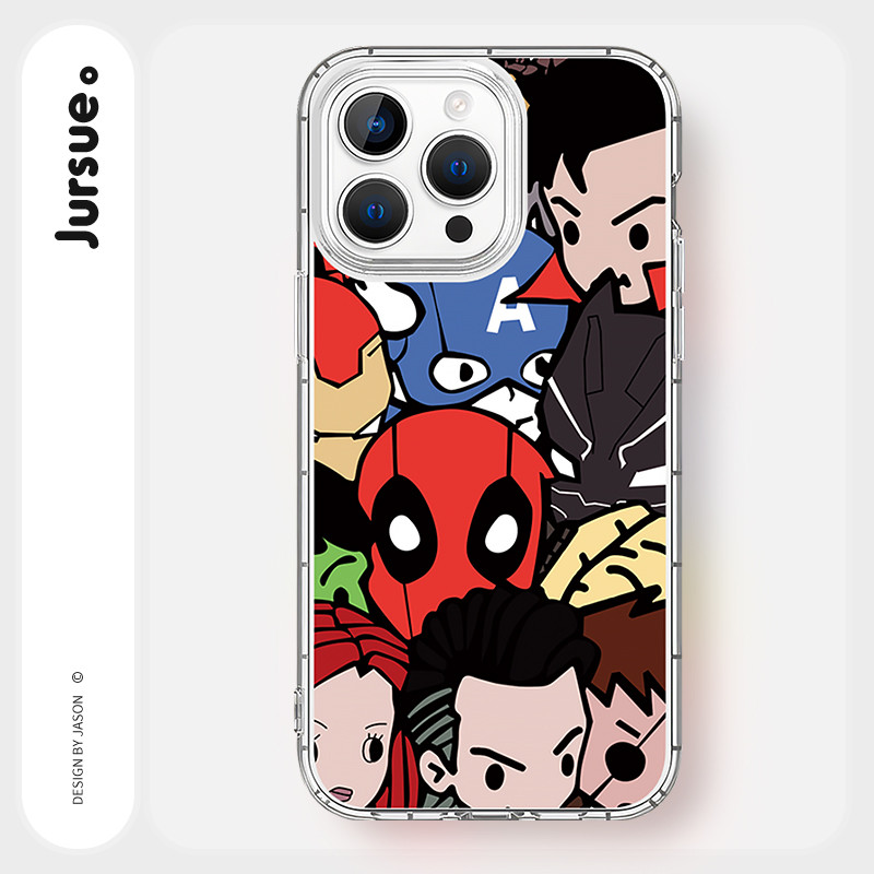 JURSUE น่ารัก Kawaii แฟชั่นความงามการ์ตูนตลกกันกระแทกป้องกันกรณีโทรศัพท์อ่อนสําหรับ iPhone 16 15 14 