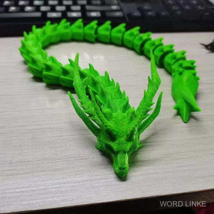 [ในสต็อก] ของเล่นมังกรและงูที่พิมพ์ 3D แบบเคลื่อนย้ายได้ ของขวัญตกแต่ง โมเดลมังกรพิมพ์ 3D ของตกแต่งม