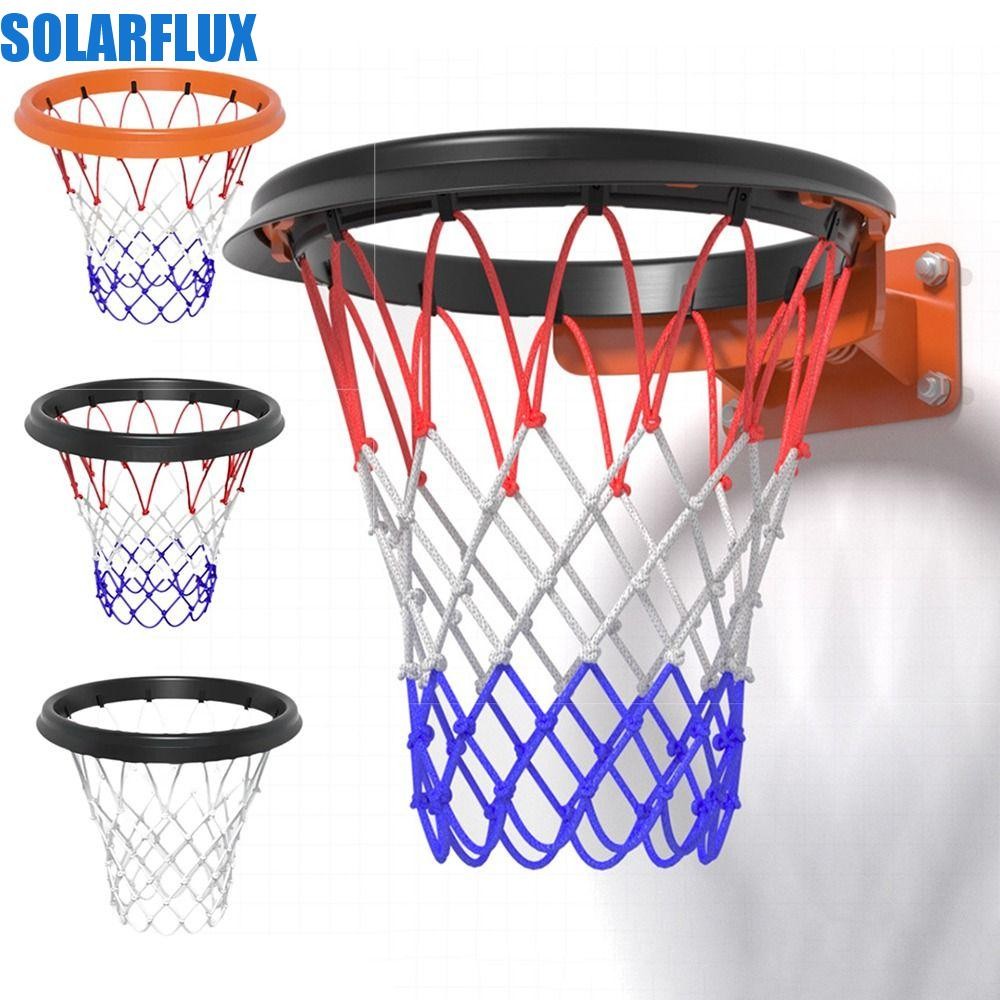 SOLARFLUX โครงตาข่ายบาสเก็ตบอลแบบพกพา, ห่วงทดแทนแบบถอดได้ทนทาน, ขนาดมาตรฐานมืออาชีพติดตั้งง่ายระบบโยนและโจมตีตาข่ายบาสเก็ตบอลเปลี่ยนกีฬ