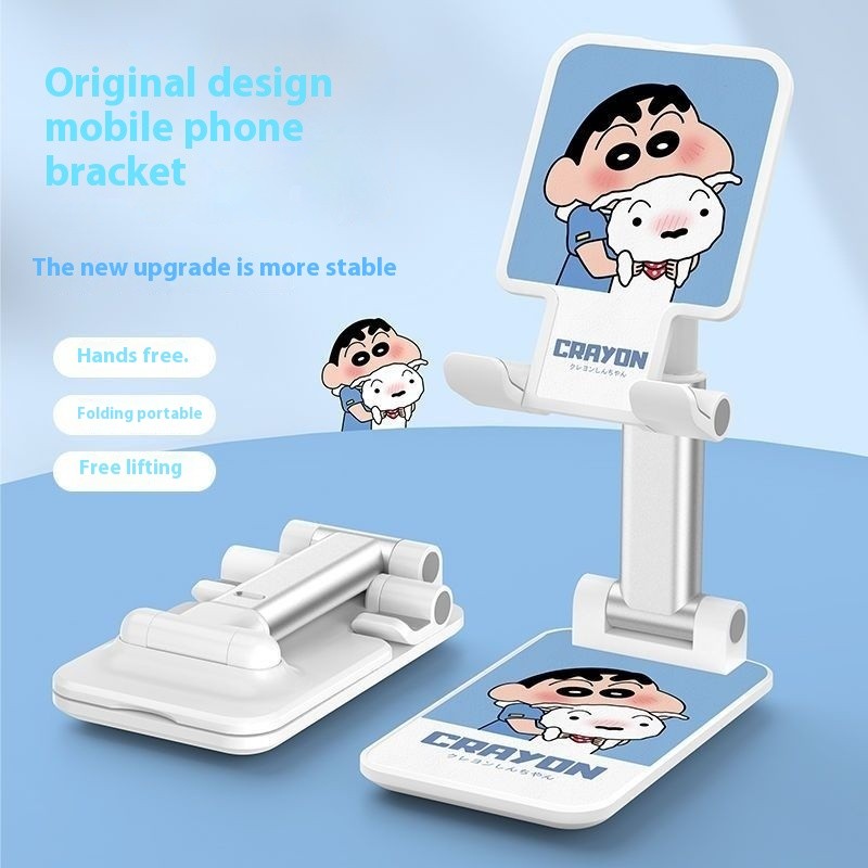 ใหม่ Lazy Stand ที่วางโทรศัพท์ตั้งโต๊ะแบบปรับได้เหมาะสําหรับโทรศัพท์มือถือและแท็บเล็ตพับได้ทนทานและทนทาน Crayon Shin chan Graffiti