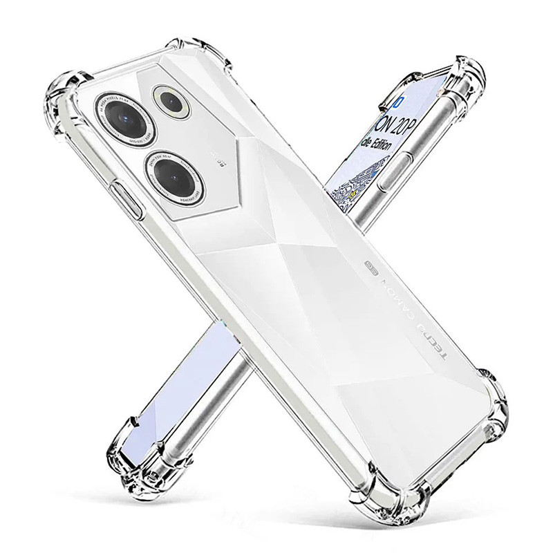 สําหรับ Tecno Camon 20 / 20 Pro / 20 Premier 5G CK6 CK7n CK8n CK9n ฝาครอบคริสตัลใสกันชน Slim Fit กัน