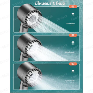 ฝักบัวแรงดันสูง มอก กรองน้ำ รุ่นใหม่ เปิดปิดที่ฝักบัวได้สามารถปรับน้ำได้ 4 รูปแบบ อาบนํ้า มีโหมดนวดตัว BuildCore