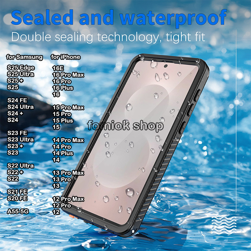 SAMSUNG [Redpepper] IP68 เคสโทรศัพท์กันน้ําสําหรับSamsung S25 Edge S24 Ultra S23 FE S22 Plus S21 S20