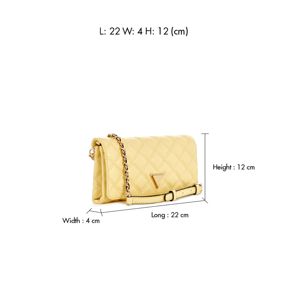 GUESS กระเป๋า รุ่น QG874875 GIULLY XBODY FLAP ORGANIZER สีเหลือง