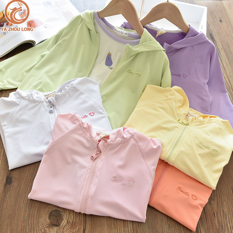 YA ZHOU LONG Upf50+ เสื้อแจ็กเก็ตกันแดด ผ้าเรยอน น้ําหนักเบา ป้องกันรังสีอัลตราไวโอเลต แฟชั่นฤดูร้อน สําหรับเด็กผู้ชาย และเด็กผู้หญิง