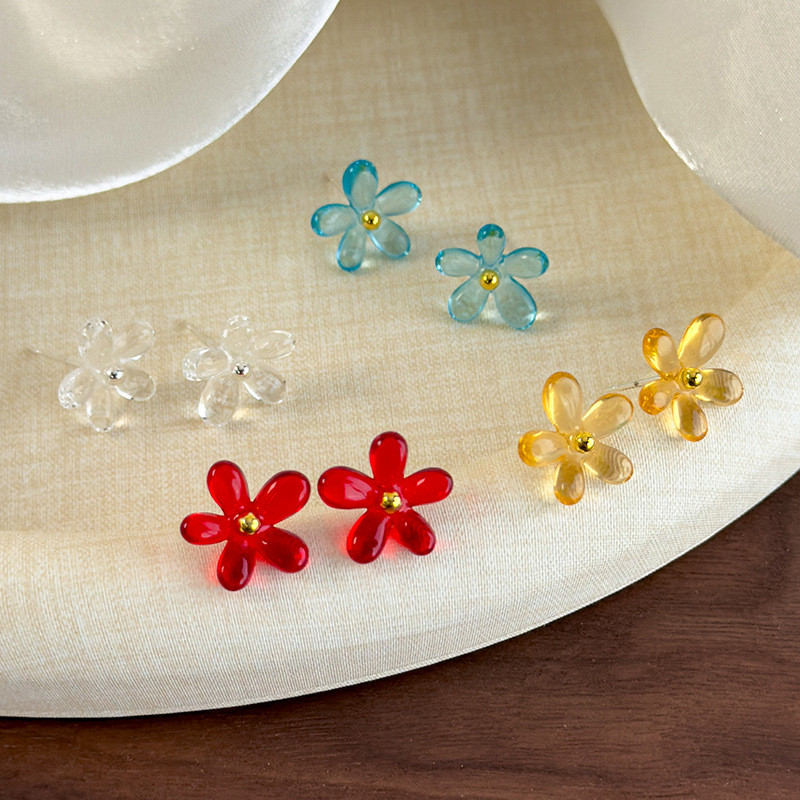 ต่างหูดอกไม้สีสันสดใสออกแบบต่างหูอีพ็อกซี่แฟชั่น - รูปที่ 2
