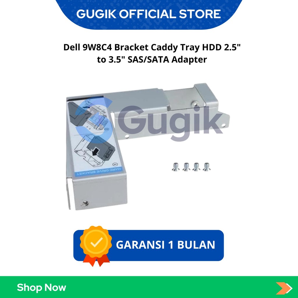 Dell 9W8C4 Bracket Caddy Tray HDD 2.5 "ถึง 3.5" SAS/SATA Adapter