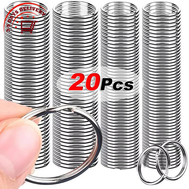 [3-5วันมาถึง]20ชิ้น25มิลลิเมตรโลหะผสมคู่เปิดกระโดดแหวนห่วงแยกพวงกุญแจแหวนสําหรับเครื่องประดับ ทําเอง ทําอุปกรณ์อุปกร