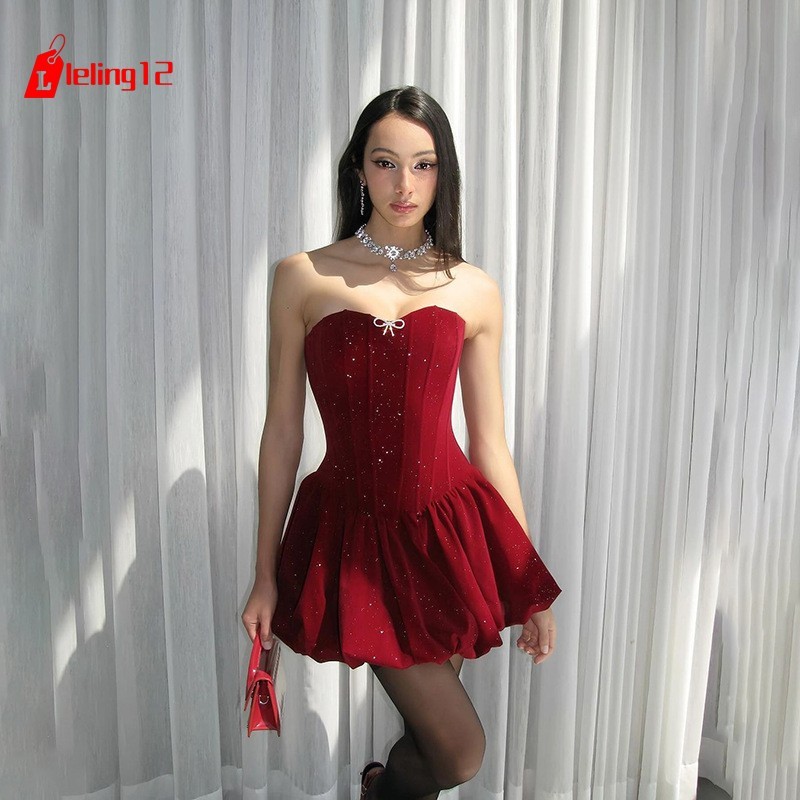 แปลก Puss Slash-คอเงาชุดPatchwork RuchedรูปเอวClavage Casualแฟชั่นบรรยากาศดูSlimmerสไตล์