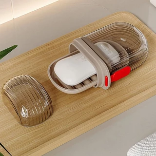 😍COZII😍ที่ใส่สบู่ก้อนสำหรับพกพา กล่องสบู่ ทรงสี่เหลี่ยม สองชั้น สไตล์มินิมอล สําหรับใส่สบู่ เดินทางกรณีเดินป ่ ากลางแจ ้