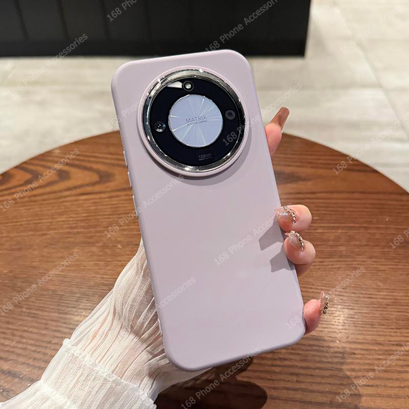 เคส Honor X9C X9B 5G เคส Honor X9C Smart 5G เคส ซิลิโคนสีพื้นนุ่ม กันกระแทก เคสโทรศัพท์ขอบโลหะเคลือบ