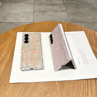 Slim Shell รูปแบบบานพับแม่เหล็กเคสโทรศัพท์สําหรับ Samsung Galaxy Z พับ 8 ultra 7 6 Z พับ 5 Z พับ 4 พับ 7 ปกแข็ง