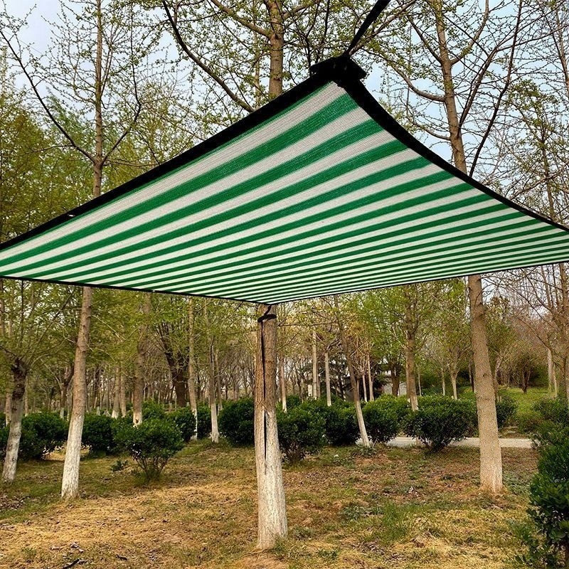 สแลนกรองแสง 95% ผ้าใบกันแดด แสลนบังแดด สแลนกันแดด สีเขียวขาว(มีตาไก่) ขนาด2x3/3X3/3X4/4X6เมตร - รูปที่ 6