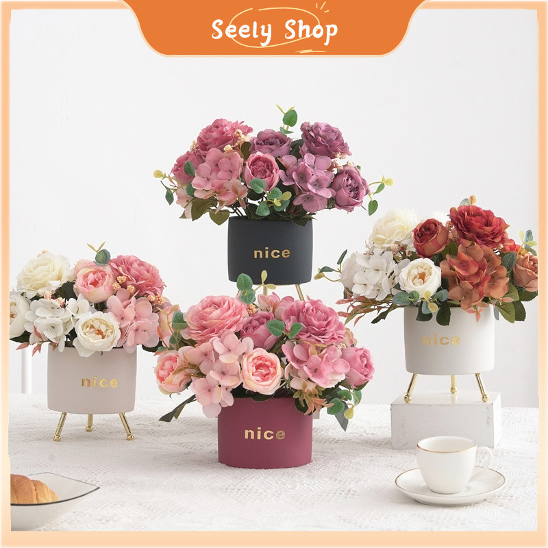 ʚɞ  seely.shop ʚɞ💥ส่งไว💥ดอกไม้ปลอม ช่อดอกไม้ปลอม สำหรับตกแต่งร้านอาหาร ร้านกาแฟ