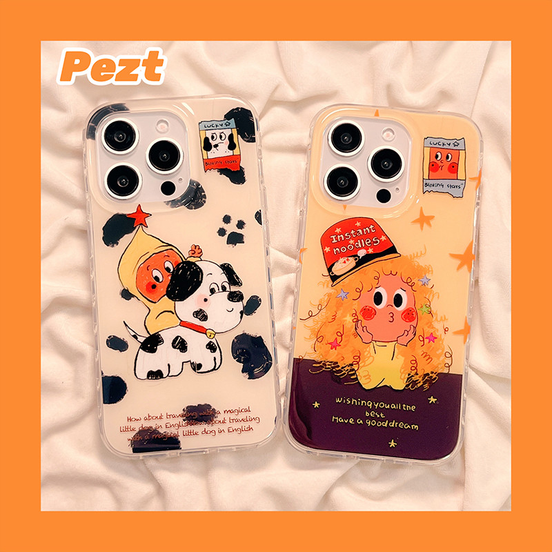 Cute cartoon spotted puppy phone case for iPhone 16 16pro 16promax 11 13 14 Plus 15 Pro Max XR 12 13 Pro X 14 Plus