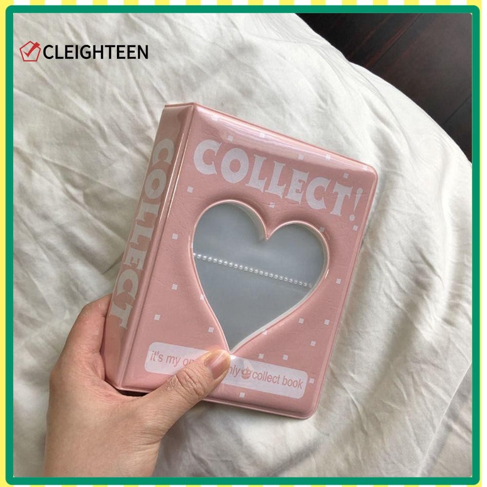 อัลบั้มรูป CLEIGHTEEN, ที่ใส่โฟโต้การ์ด PVC Hollow, Love Heart 64 Pockets Photo Holder Men