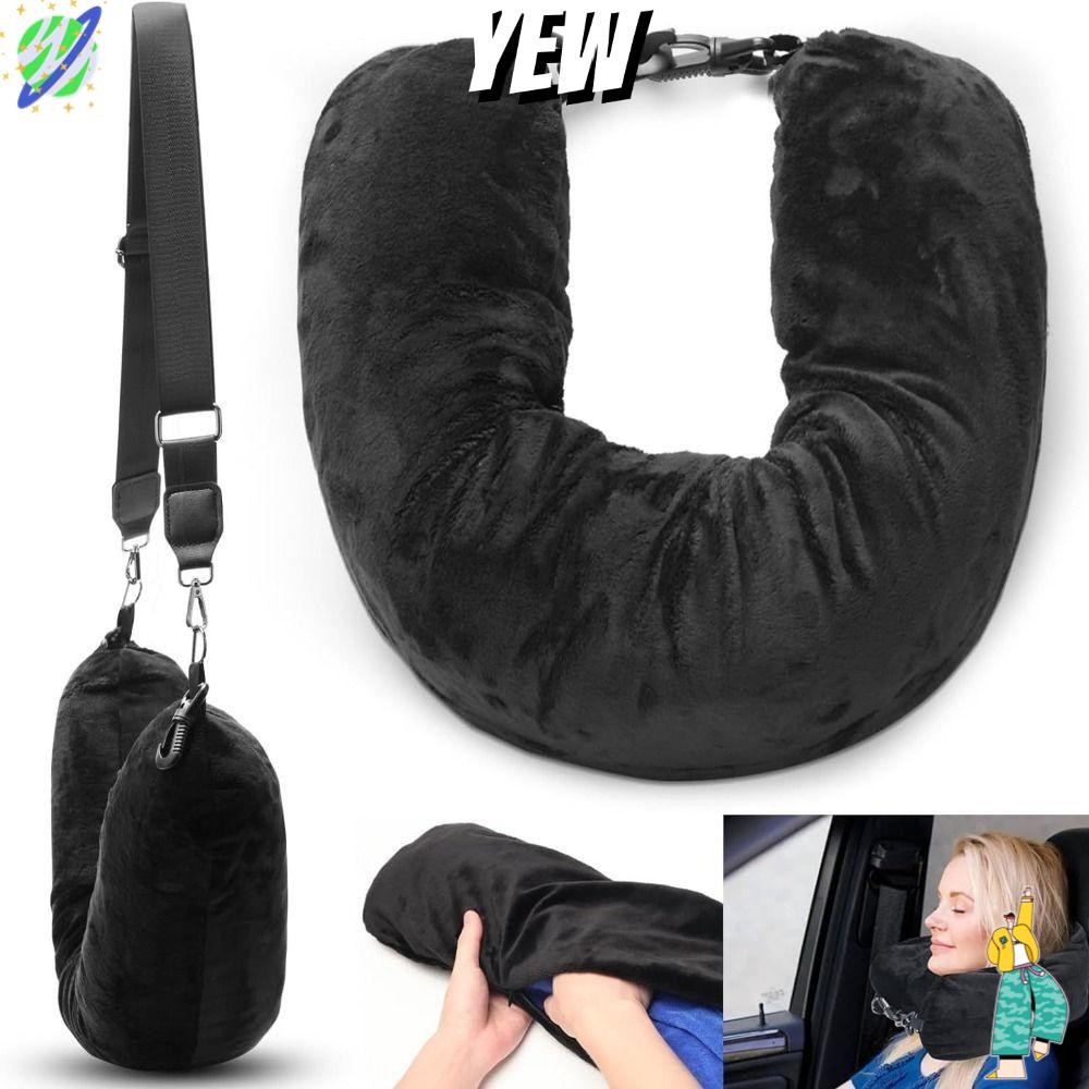 Yew Stuffable Neck, Lycra ผ้ากันน้ํา Fillable Travel หมอนรองคอ, ของขวัญพกพาแบบพกพา Ultra Soft Fuzz ปลอกหมอนกระเป๋าเก็บ
