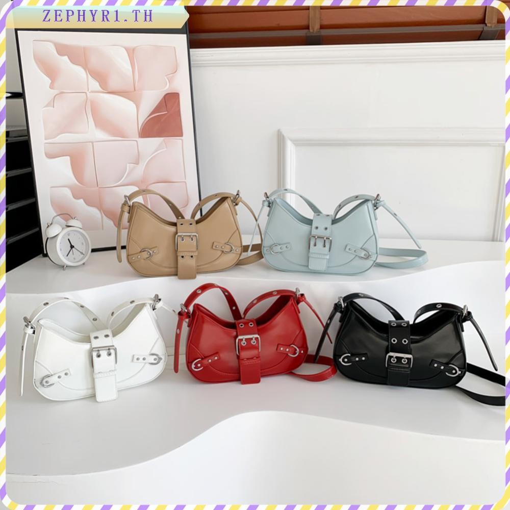 [zephyr1.th] Women Cool Style Crescent Bag กระเป๋าสะพาย Y2K ความจุขนาดใหญ่สําหรับเดินทางกลางแจ้ง