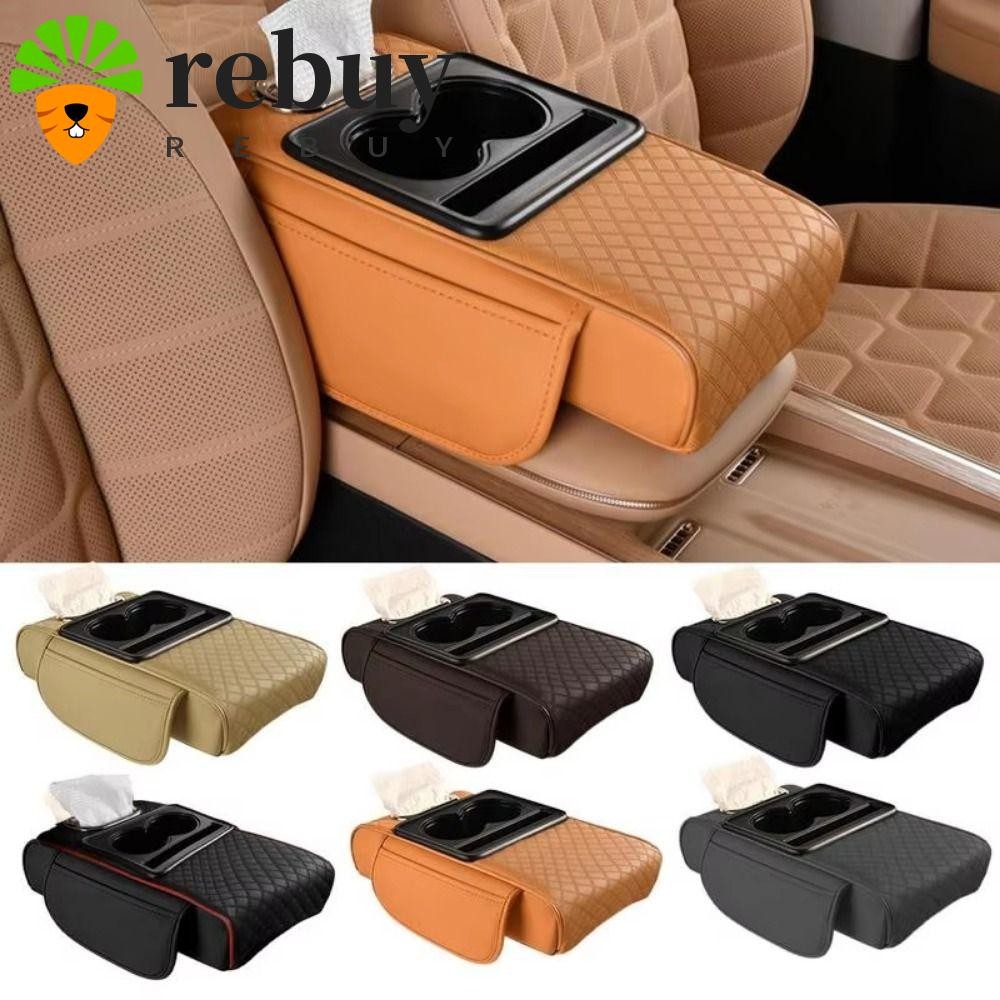 ซื้อซ้ํา ที่เท้าแขนความสูงเบาะ,ที่วางแก้วความจุขนาดใหญ่รถคอนโซลหมอน,ประหยัดพื้นที่ด้านข้างถุงเก็บโทรศัพท์สล็อตกันลื่นที่เท้าแขนจัดเก็บกล่องรถเอสยูวี