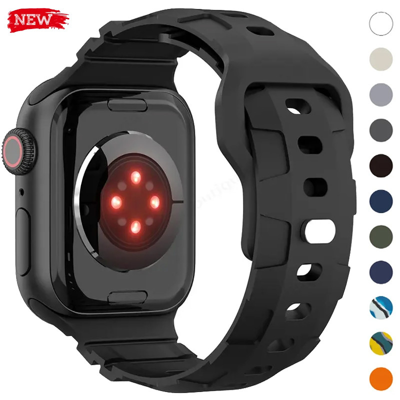 สายซิลิโคนสําหรับ Apple Watch Ultra 2 Band 49 มม.46 มม.45 มม.41 มม.40 มม.42 มม.38 มม.44 มม.IWatch Series 10 9 8 7 6 Se 5 4