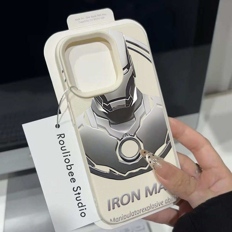 ฝาครอบโทรศัพท์นุ่มไอรอนแมนFor iPhone 11 13 15 เคส ไอโฟน12 14 ProMax 7 8Plus X XR XSMaxกันกระแทก