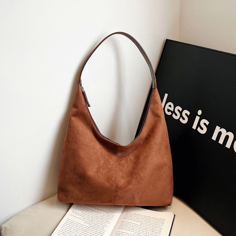 IELGY Tote Bagฤดูใบไม้ร่วงฤดูหนาวขนาดใหญ่-ความจุRetro Frosted Underarm Bagแฟชั่นCommuter All- - รูปที่ 5