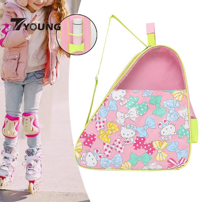[มีจําหน่าย] โรลเลอร์สเก็ตกระเป๋าสเก็ตพกพากระเป๋าการ์ตูนซิปไนลอนพร้อมที่จับรองเท้าสเก็ตกระเป๋าสําหรับเด็กกลางแจ้งรองเท้าสเก็ตรูป